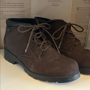 Sporto Chocolate Lace-Up Ankle Booties